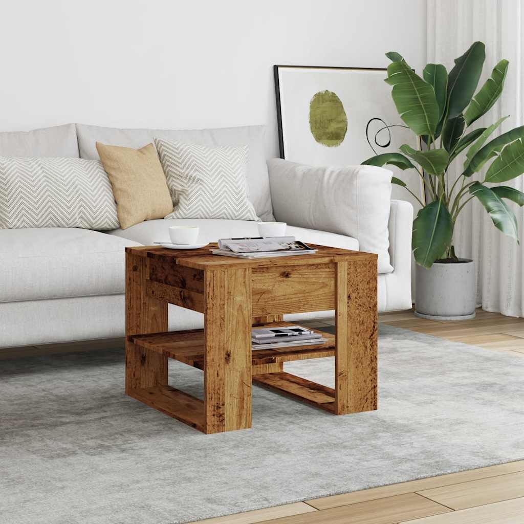 Coffee Table Old Wood 55.5x55x45 cm Engineered wood
