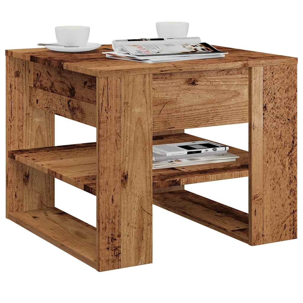 Coffee Table Old Wood 55.5x55x45 cm Engineered wood