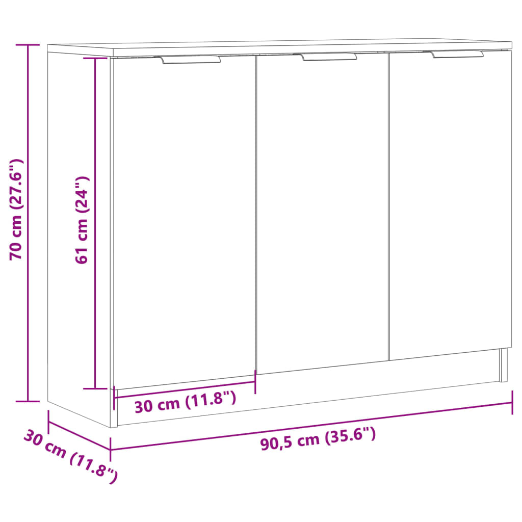 Sideboard, wood, 90.5x30x70cm, treated wood
