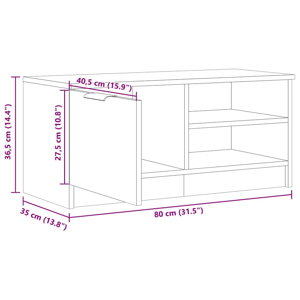Televizoriaus spintelės, 2vnt., medienos, 80x35x36,5cm, mediena