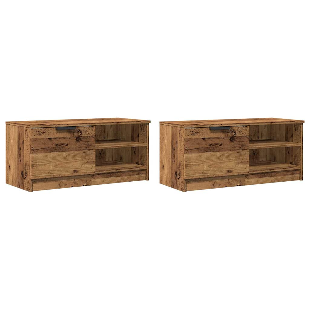 Televizoriaus spintelės, 2vnt., medienos, 80x35x36,5cm, mediena