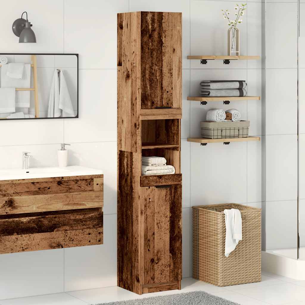 Bathroom Cabinet Reclaimed Wood 32x34x188.5 cm