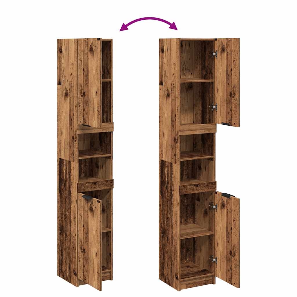 Bathroom Cabinet Reclaimed Wood 32x34x188.5 cm
