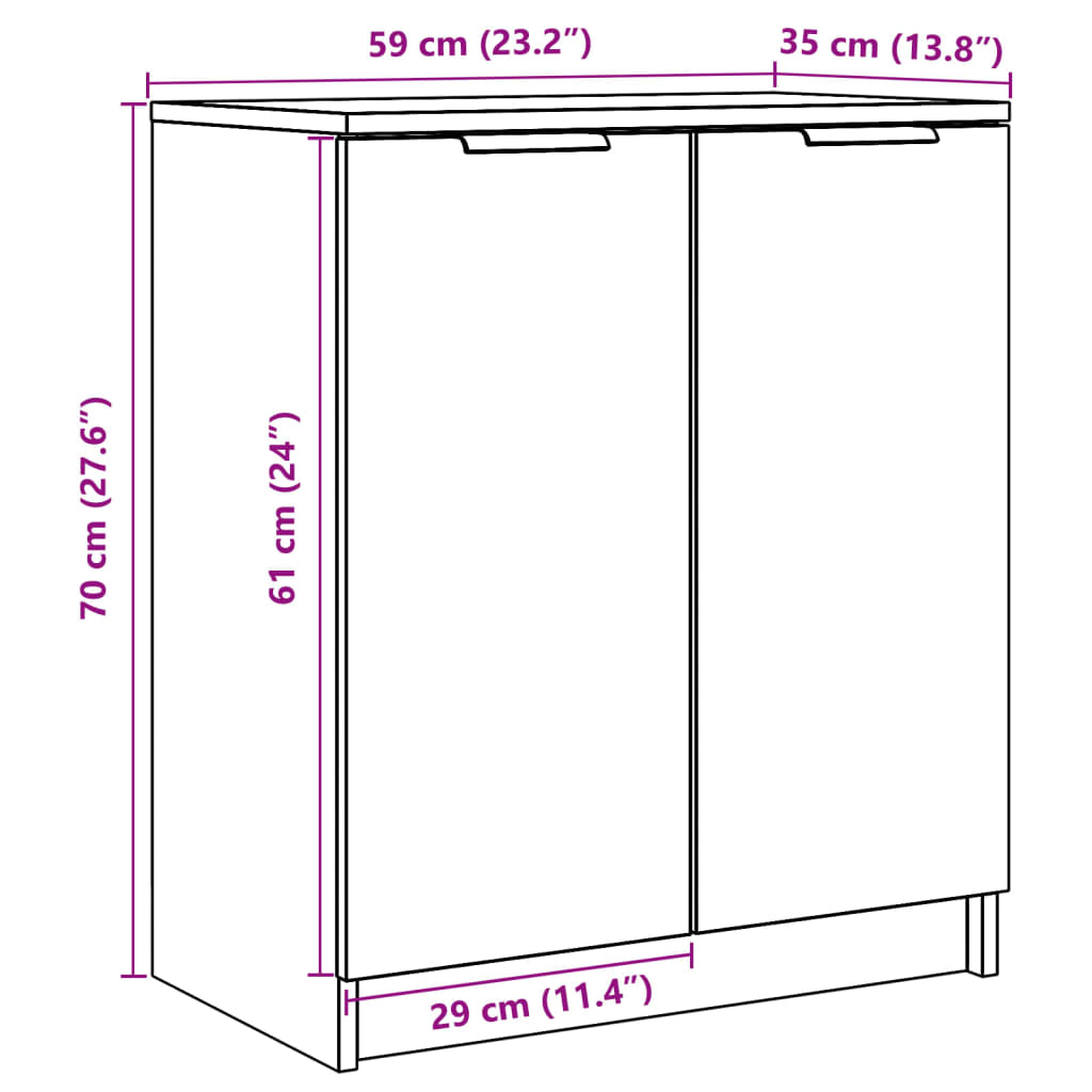 Shoe cabinet, wood, 59x35x70cm, treated wood