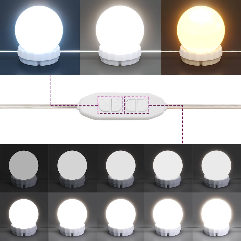 Kosmetinis staliukas su LED, sendintos medienos, 60x40x140cm