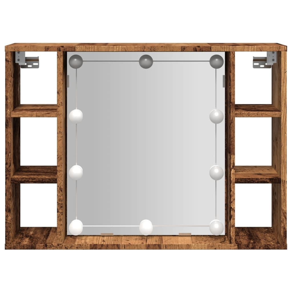 Veidrodinė spintelė su LED apšvietimu, 76x15x55cm, mediena