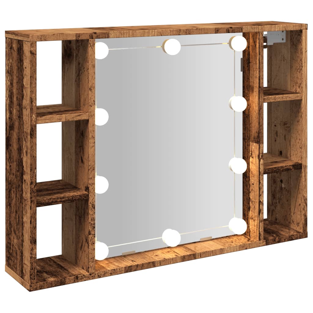Veidrodinė spintelė su LED apšvietimu, 76x15x55cm, mediena