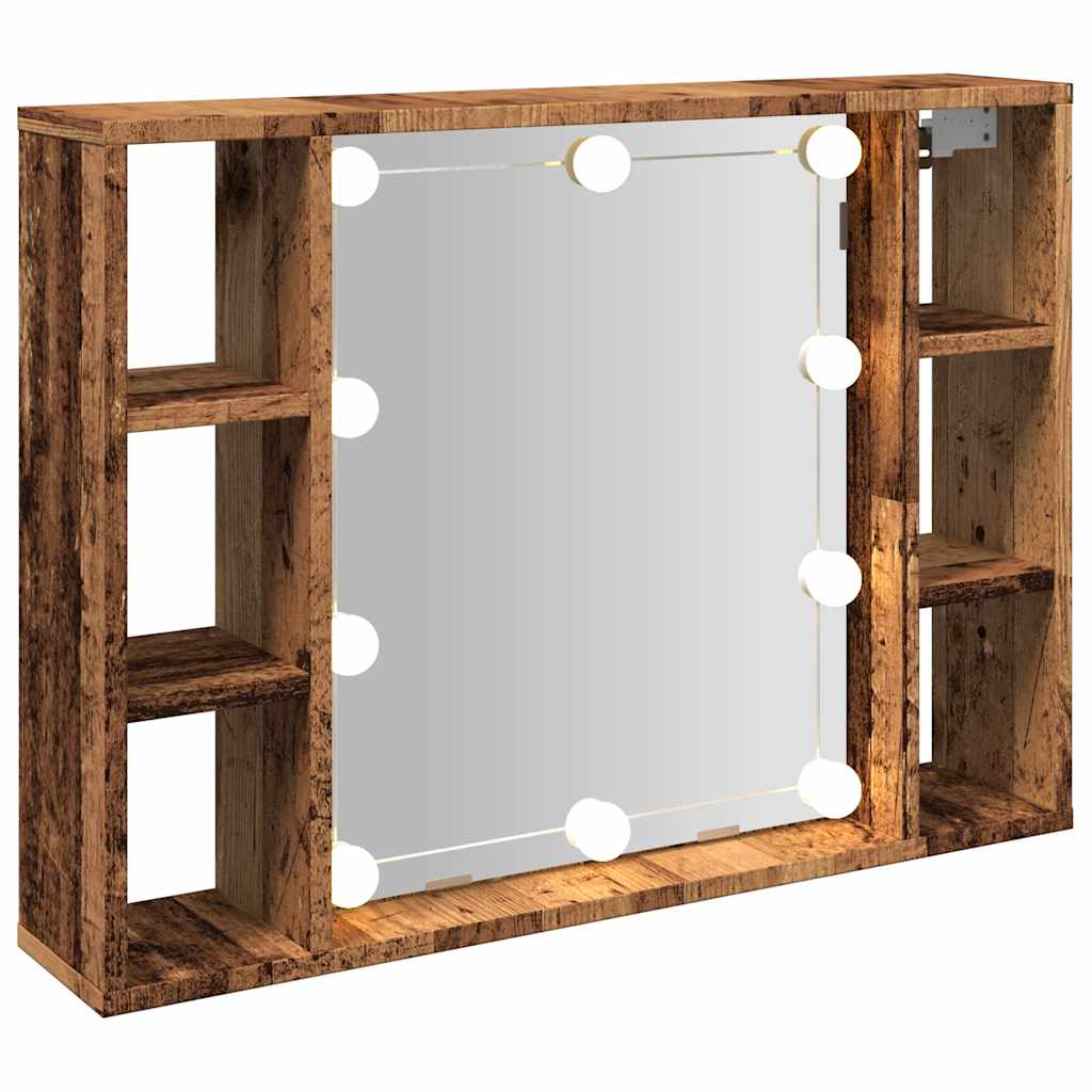 Veidrodinė spintelė su LED apšvietimu, 76x15x55cm, mediena