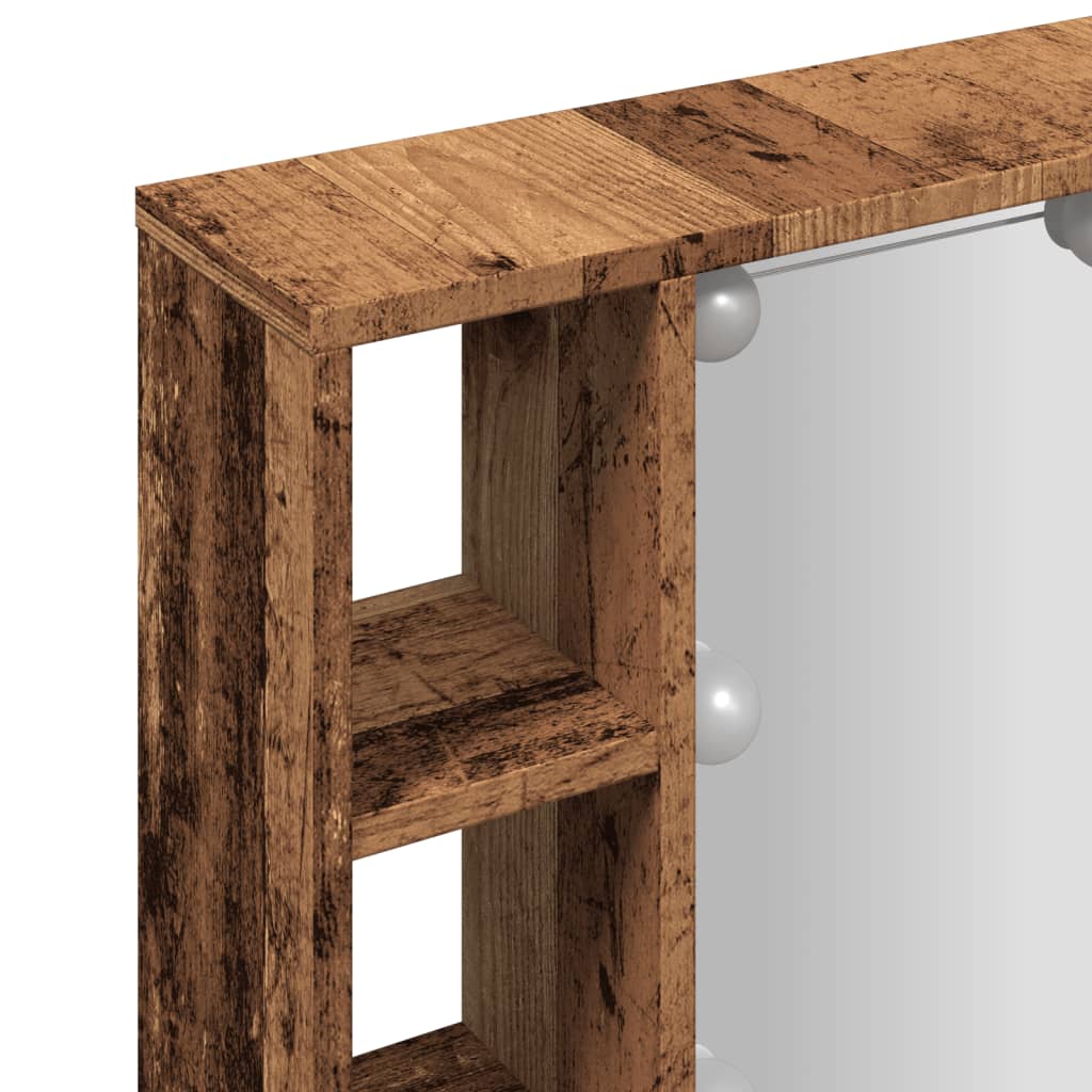 Veidrodinė spintelė su LED apšvietimu, 76x15x55cm, mediena