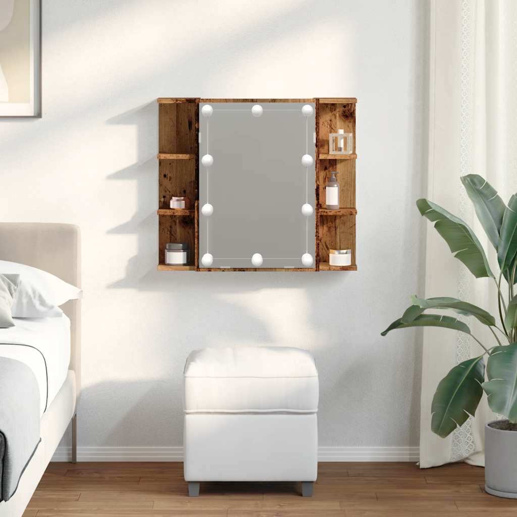 veidrodinė spintelė su LED Old Wood 70x16,5x60 cm