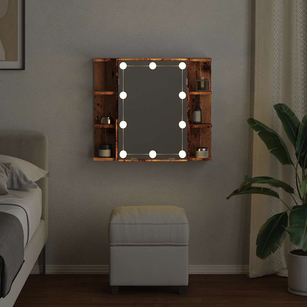 veidrodinė spintelė su LED Old Wood 70x16,5x60 cm
