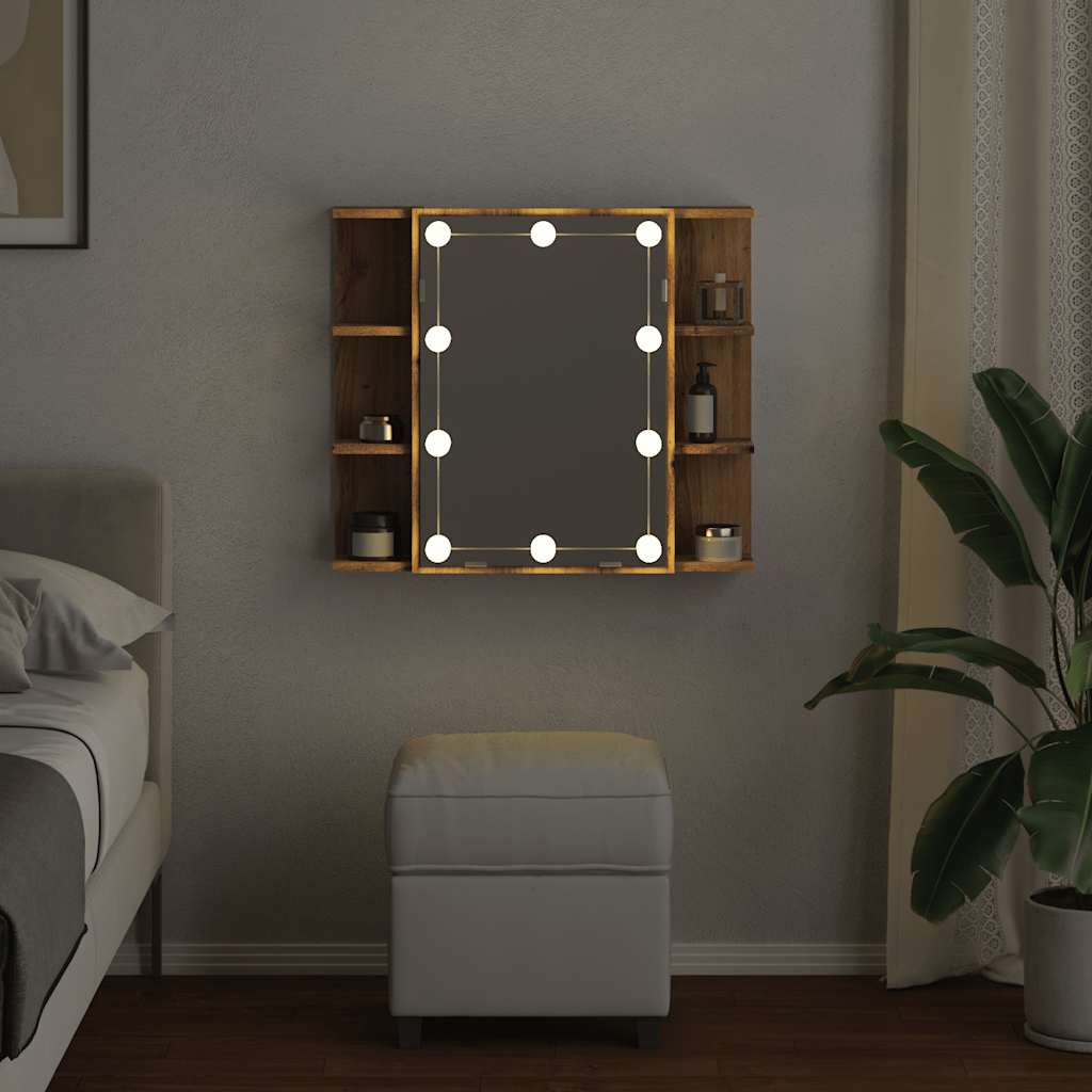 veidrodinė spintelė su LED Artisan ąžuolu 70x16,5x60 cm
