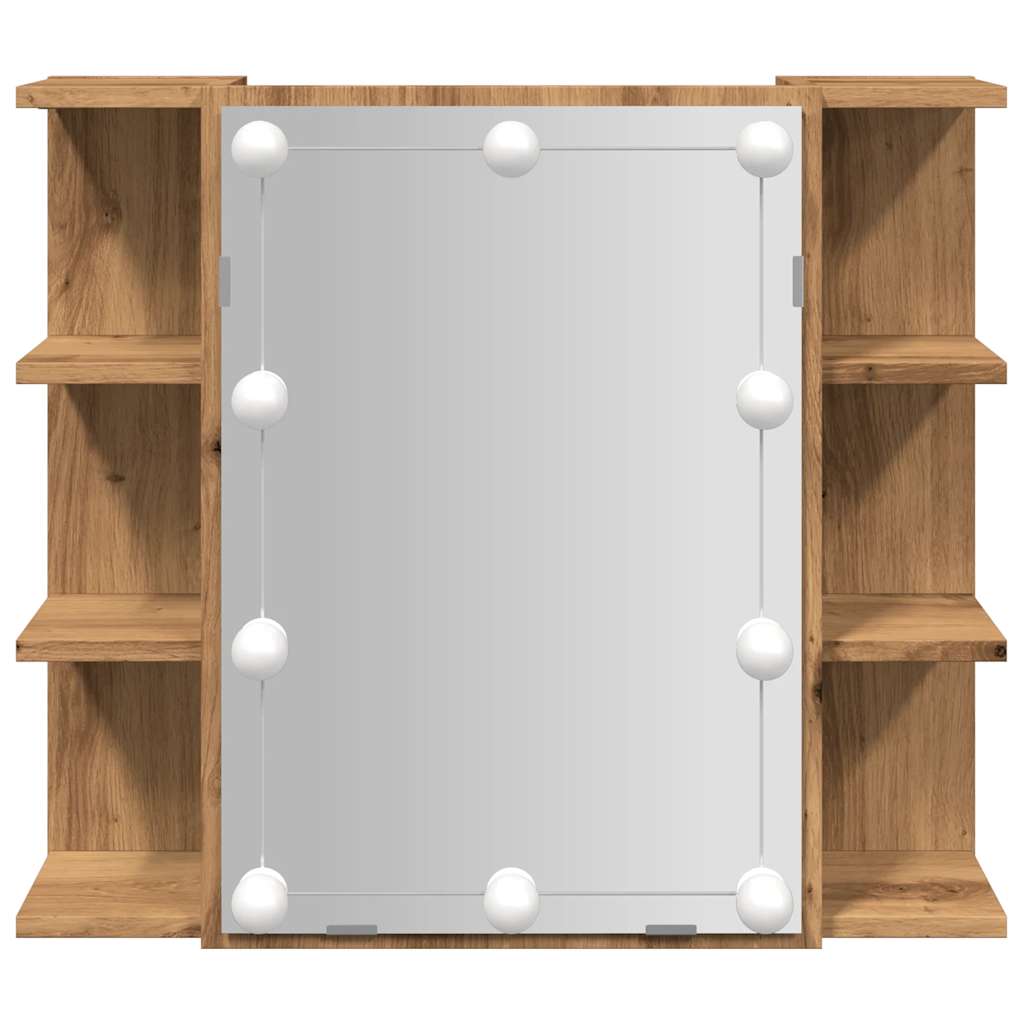 veidrodinė spintelė su LED Artisan ąžuolu 70x16,5x60 cm
