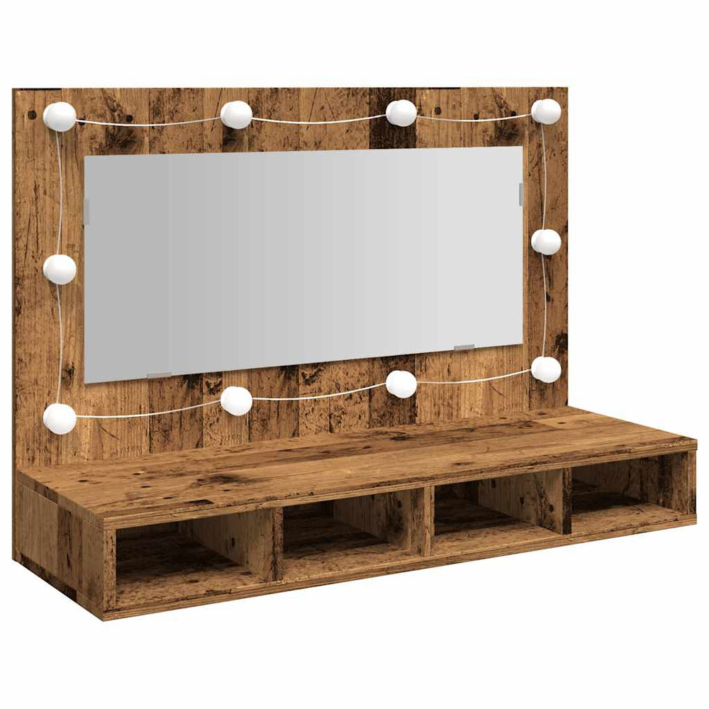 veidrodinė spintelė su LED Old Wood 90x31,5x62 cm