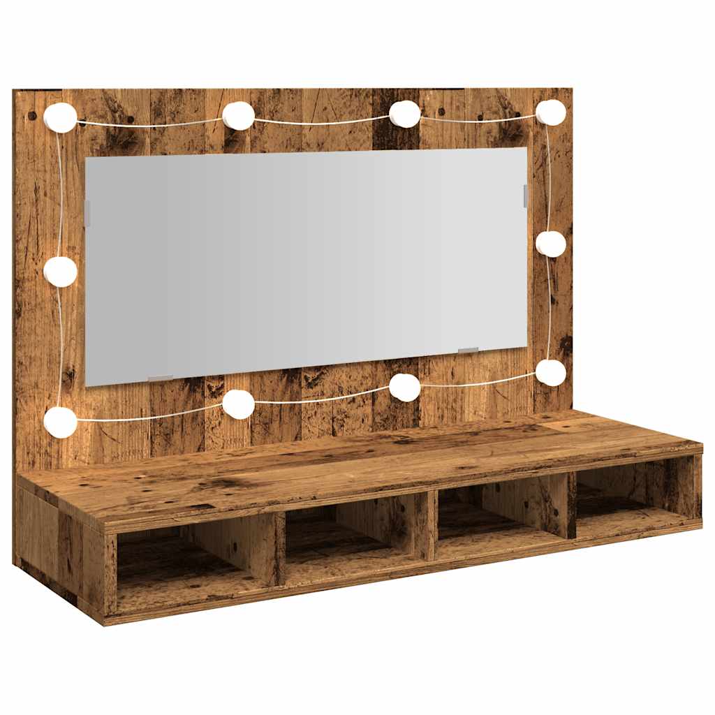 veidrodinė spintelė su LED Old Wood 90x31,5x62 cm