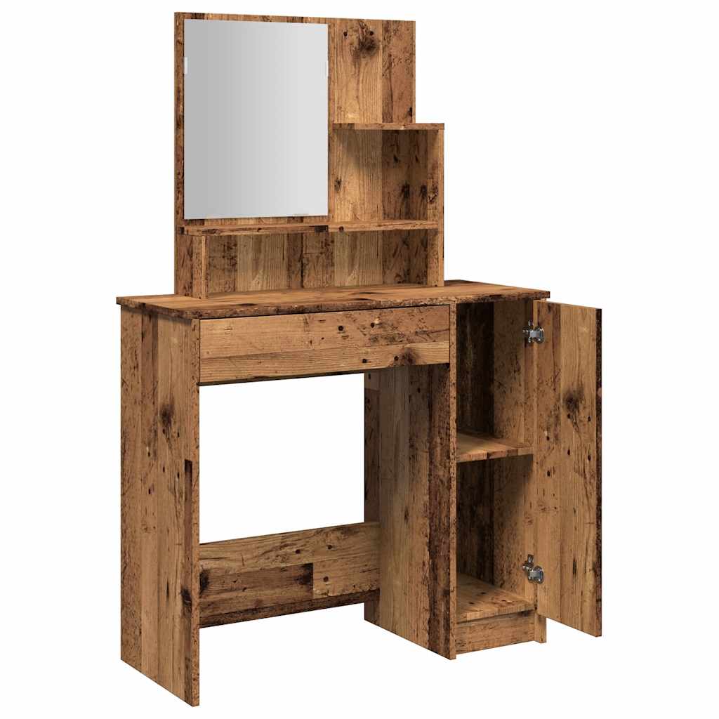 Tualetes galdiņš ar spoguli, vecs koks 86,5x35x136 cm