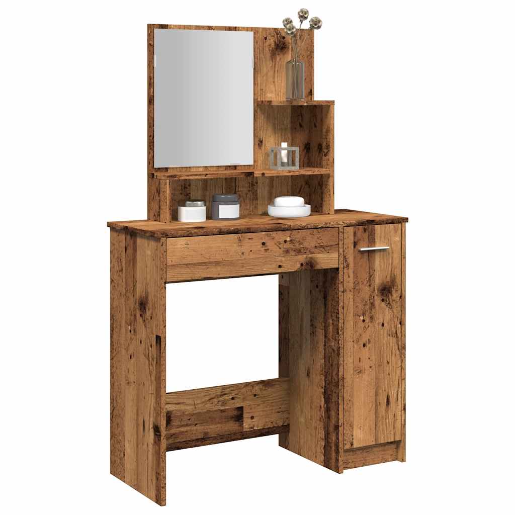 Tualetes galdiņš ar spoguli, vecs koks 86,5x35x136 cm