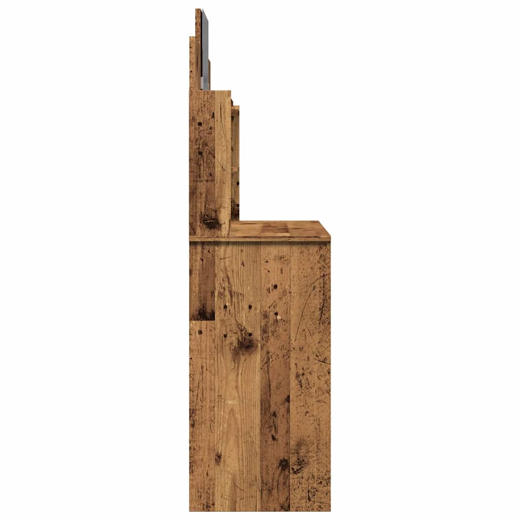 tualetinis staliukas su veidrodžiu Old Wood 96x39x142 cm