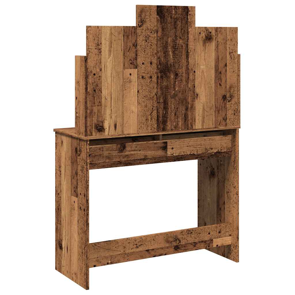 tualetinis staliukas su veidrodžiu Old Wood 96x39x142 cm