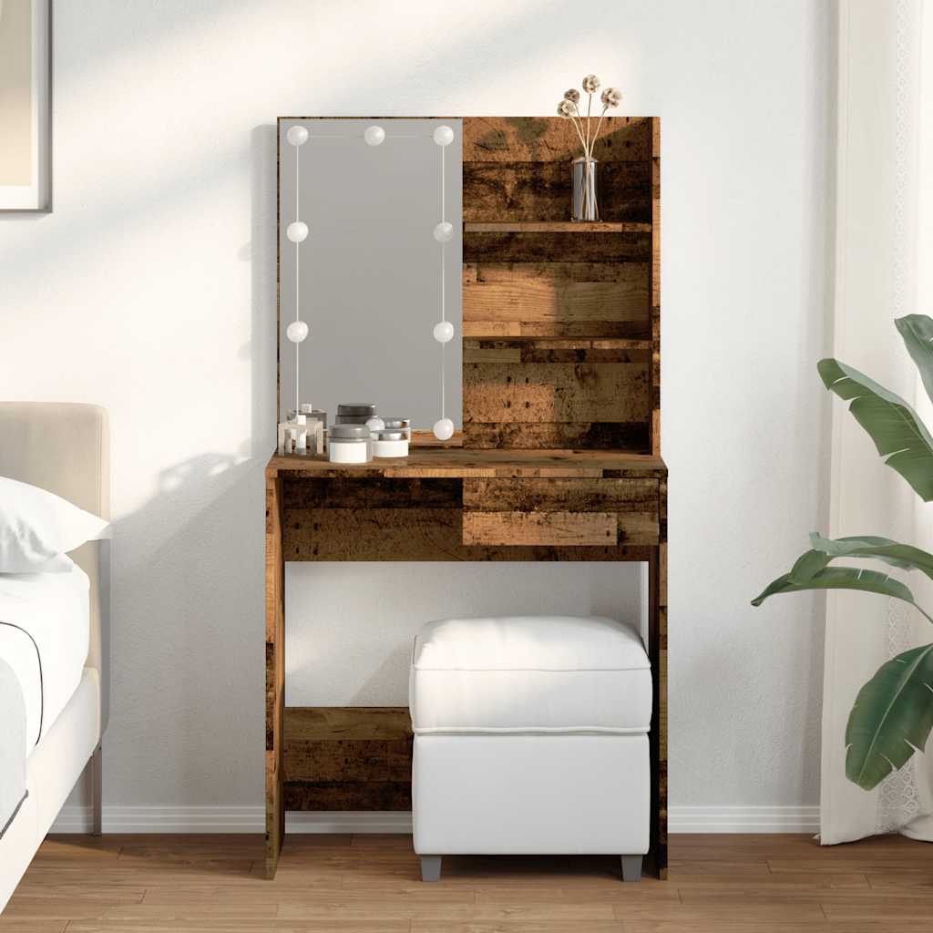 Tualetes galdiņš ar LED Old Wood 74,5x40x141 cm