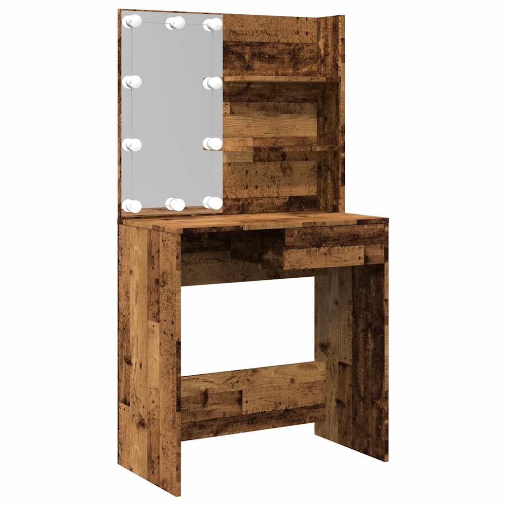 Tualetes galdiņš ar LED Old Wood 74,5x40x141 cm