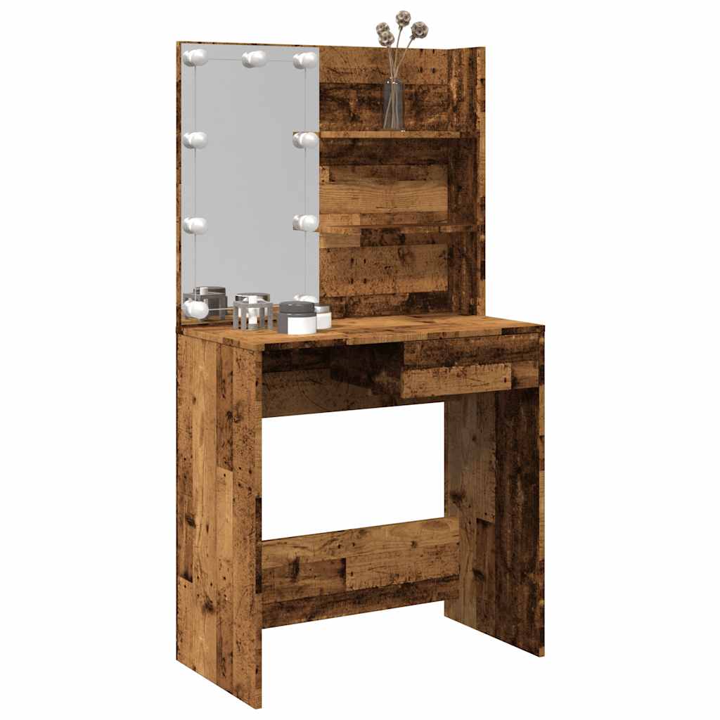 Tualetes galdiņš ar LED Old Wood 74,5x40x141 cm
