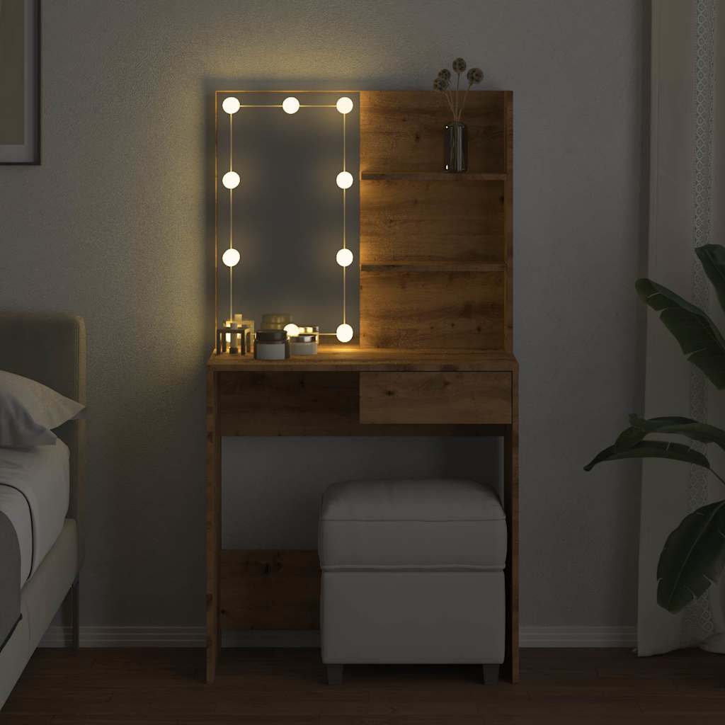 tualetinis staliukas su LED Artisan ąžuolu 74,5x40x141 cm