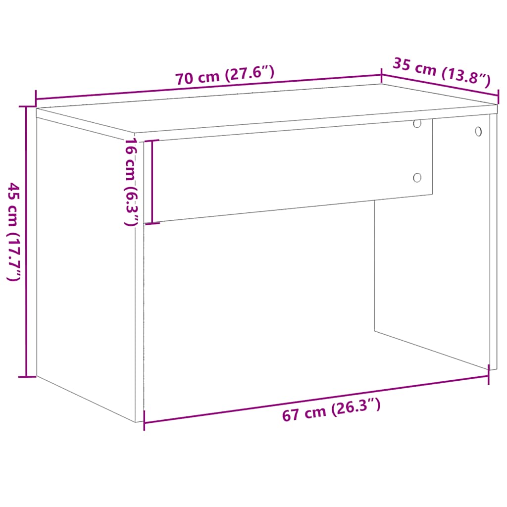 taburetė Old Wood 70x35x45 cm Engineered Wood