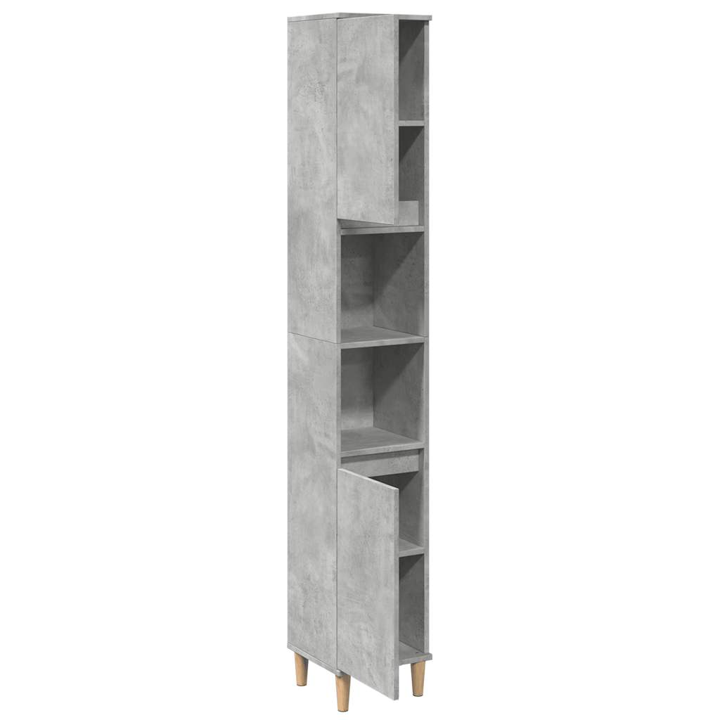 Bathroom cabinet, concrete grey, 30x30x190cm, wood