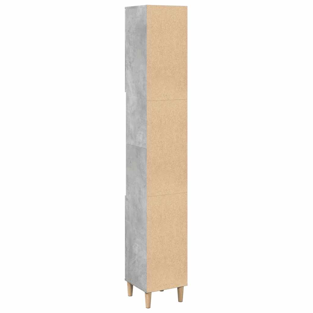 Bathroom cabinet, concrete grey, 30x30x190cm, wood