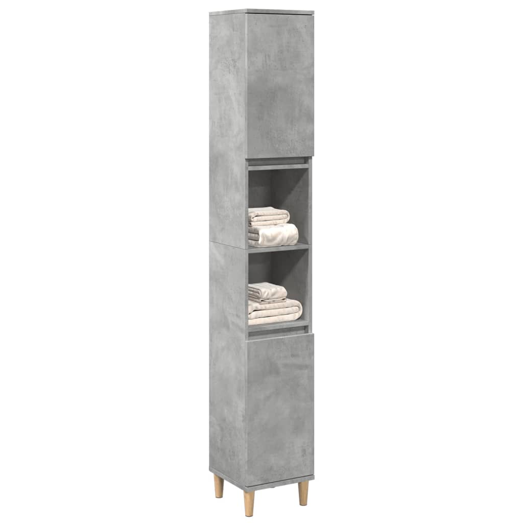 Bathroom cabinet, concrete grey, 30x30x190cm, wood