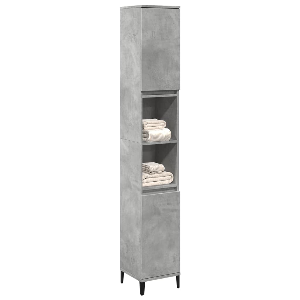 Bathroom cabinet, concrete grey, 30x30x190cm, wood