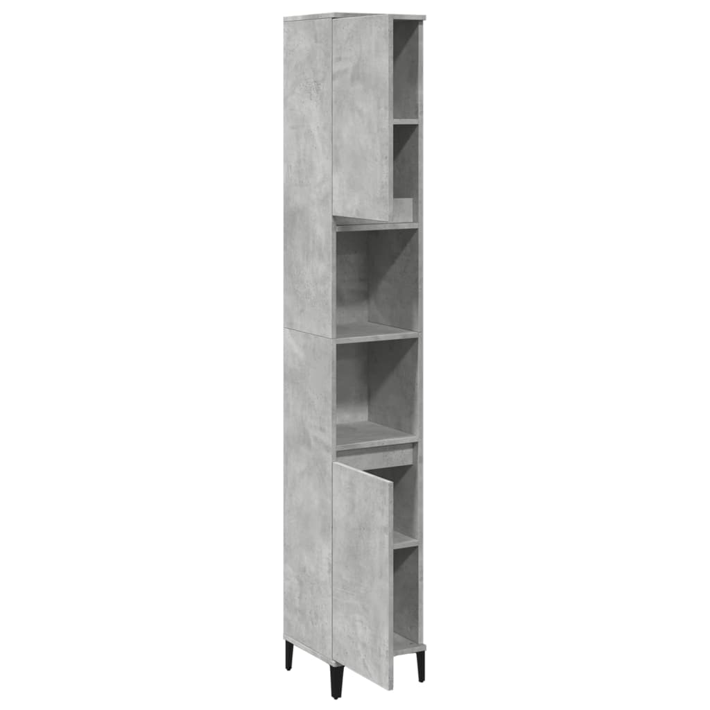 Bathroom cabinet, concrete grey, 30x30x190cm, wood