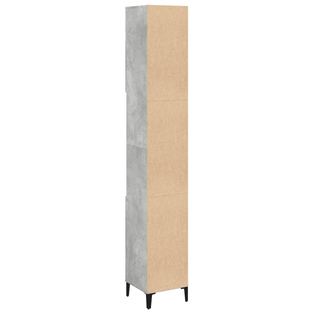 Bathroom cabinet, concrete grey, 30x30x190cm, wood