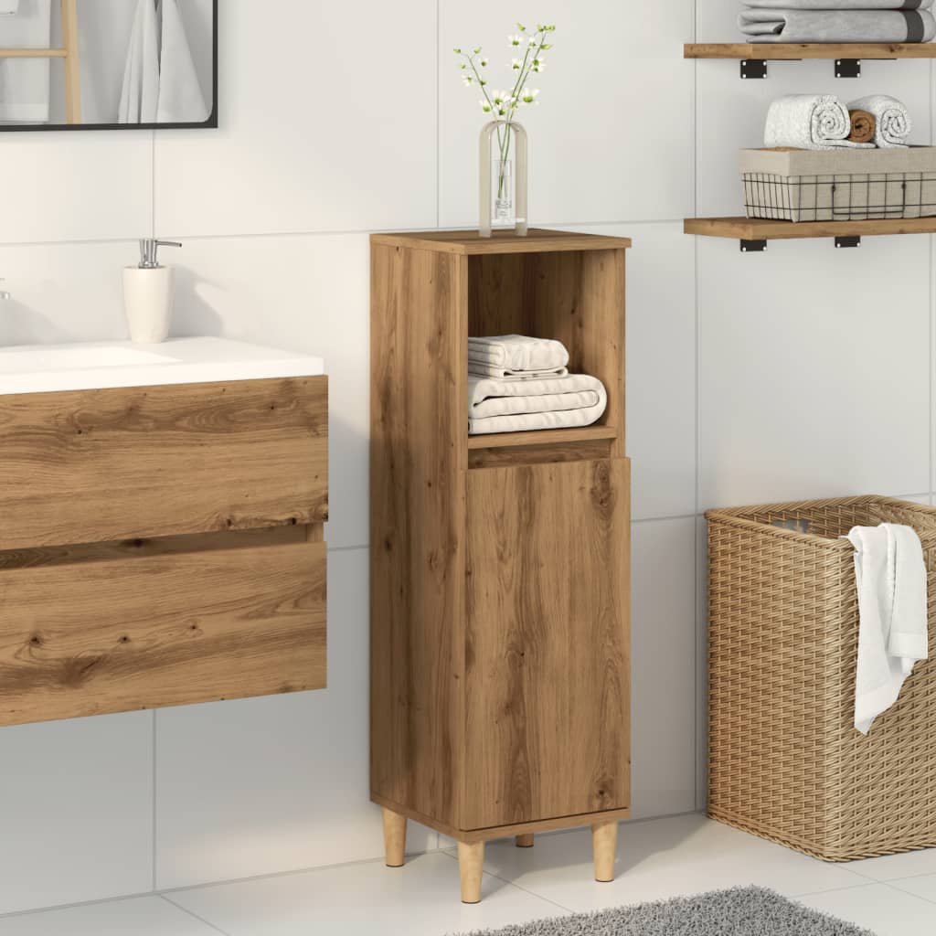 Bathroom cabinet, artisan oak, 30x30x100cm, wood