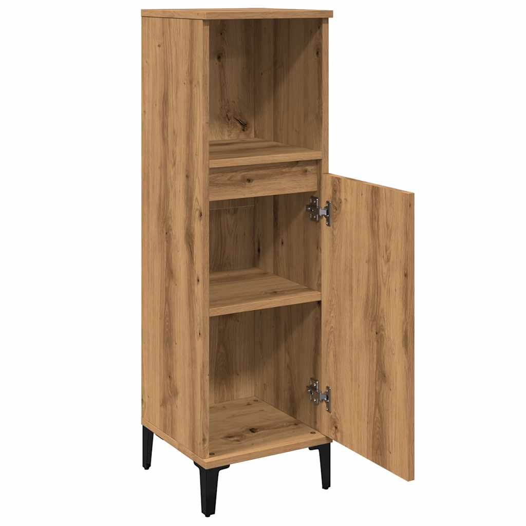 Bathroom cabinet, artisan oak, 30x30x100cm, wood