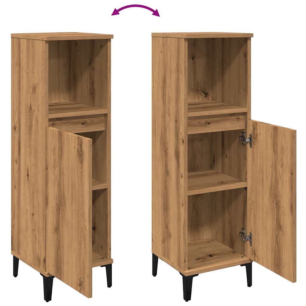 Bathroom cabinet, artisan oak, 30x30x100cm, wood