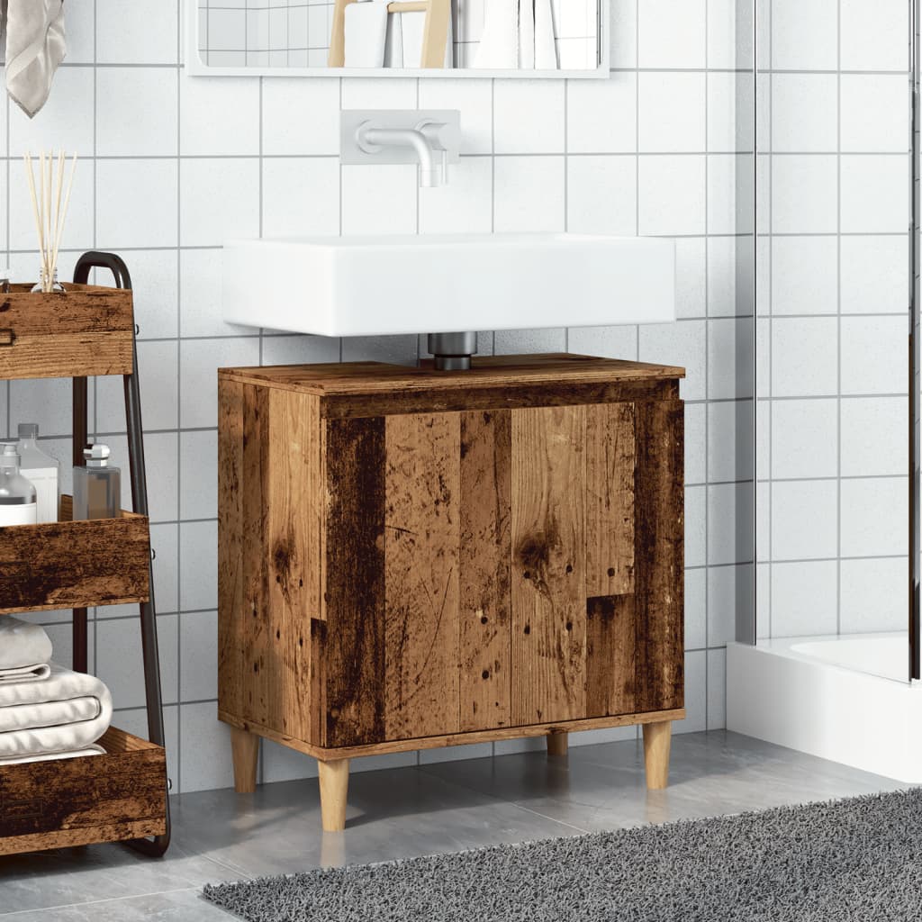 Wooden sink cabinet, 58x33x60cm, treated wood
