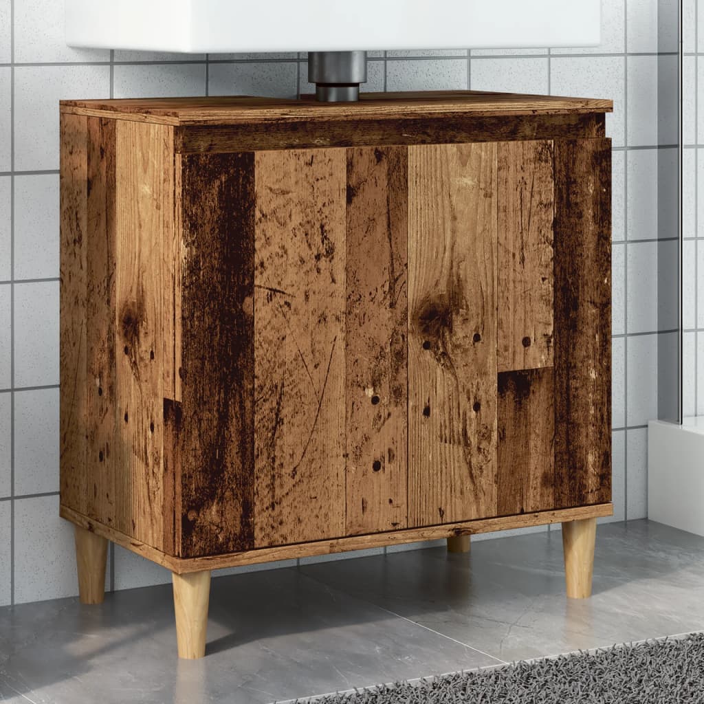 Wooden sink cabinet, 58x33x60cm, treated wood