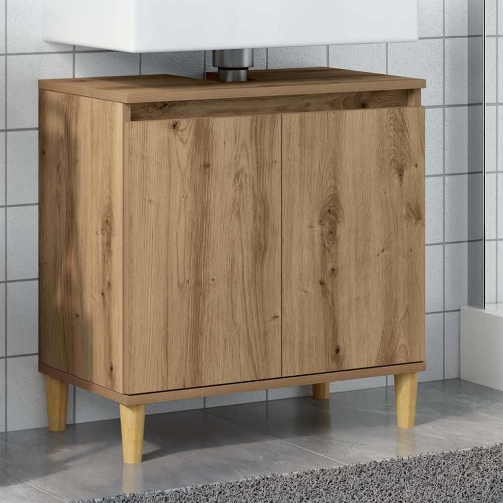 Vanity unit, artisan, 58x33x60cm, treated wood