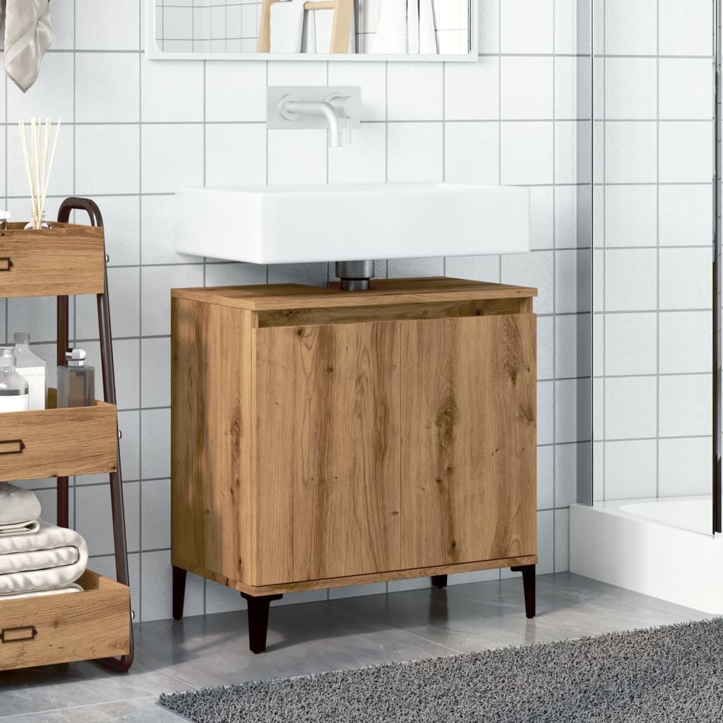 Vanity unit, artisan, 58x33x60cm, treated wood