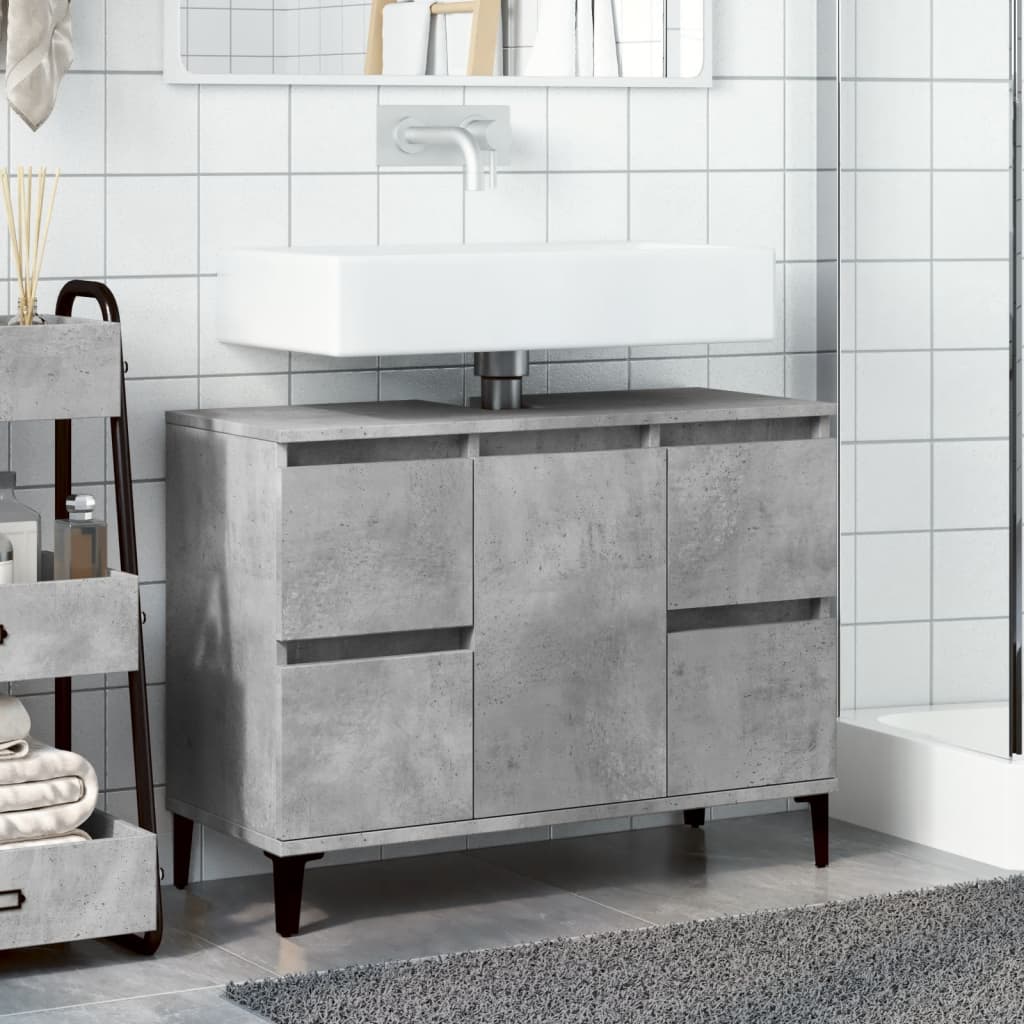Sink cabinet, concrete gray, 80x33x60cm, engineered wood