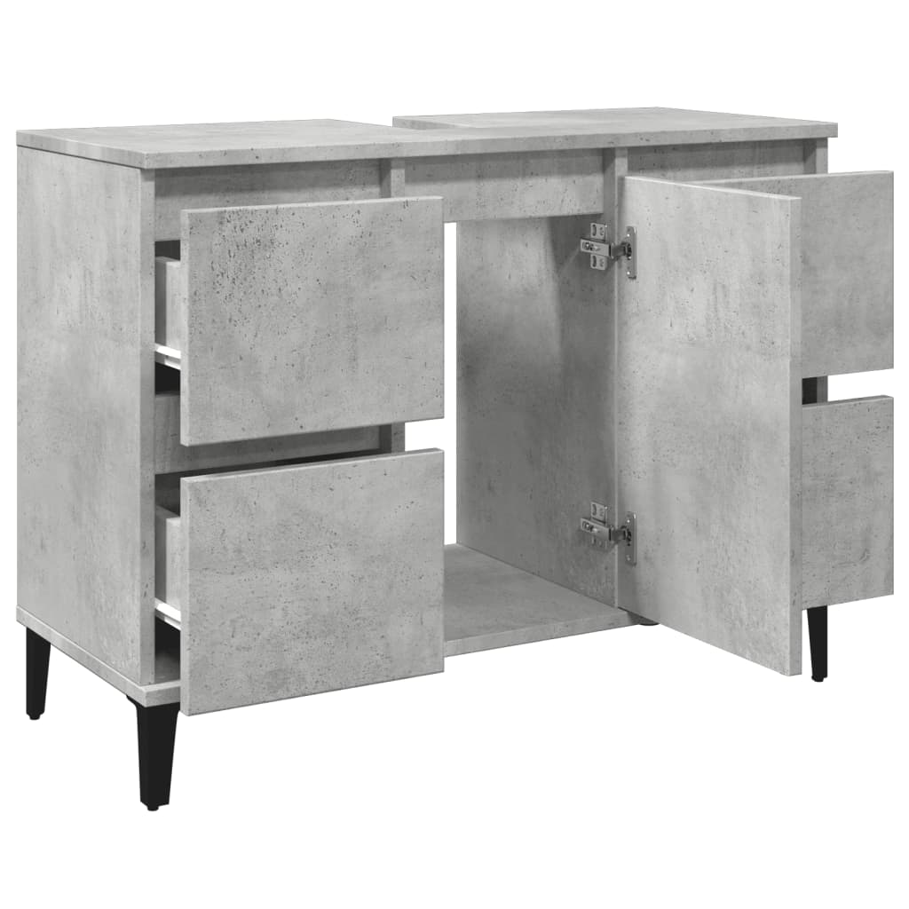 Sink cabinet, concrete gray, 80x33x60cm, engineered wood