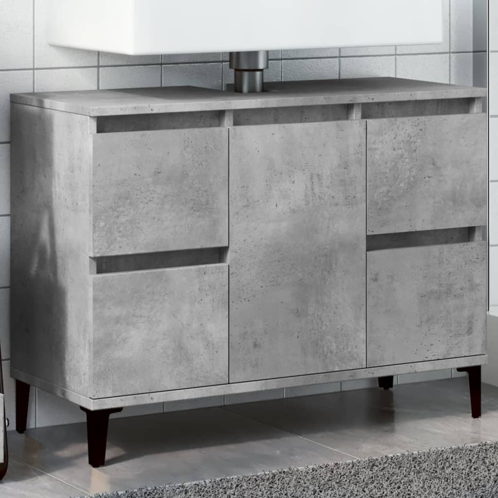 Sink cabinet, concrete gray, 80x33x60cm, engineered wood
