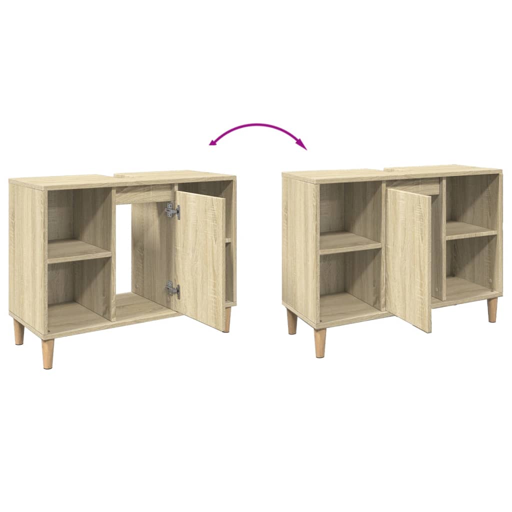 Bathroom cabinet, sonoma oak, 80x33x60cm, wood