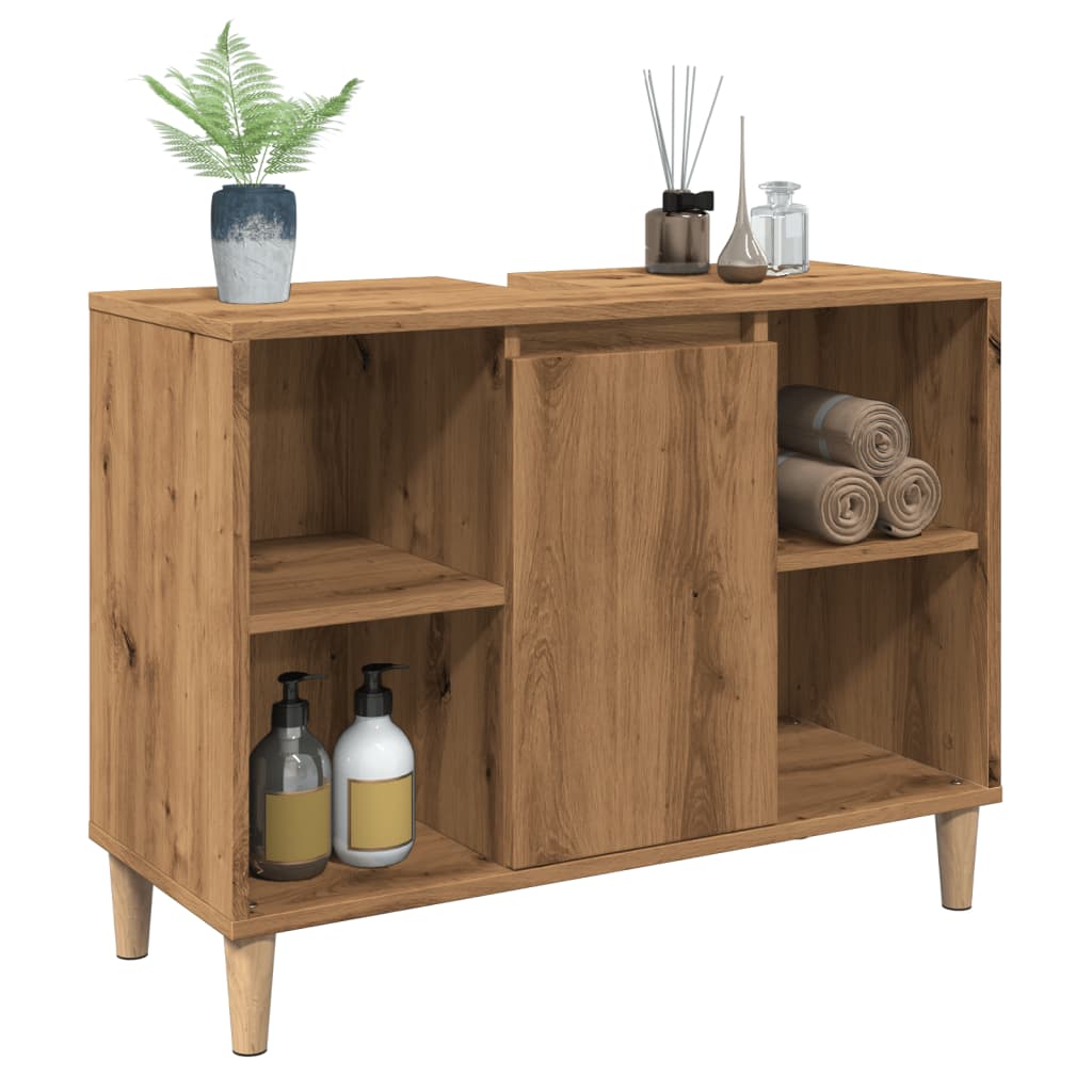 Bathroom cabinet, artisan oak, 80x33x60cm, wood
