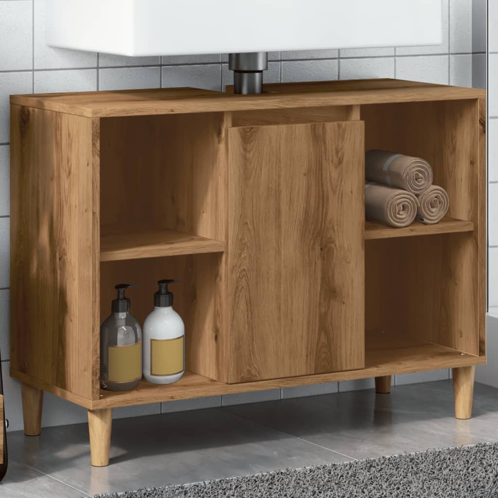 Bathroom cabinet, artisan oak, 80x33x60cm, wood
