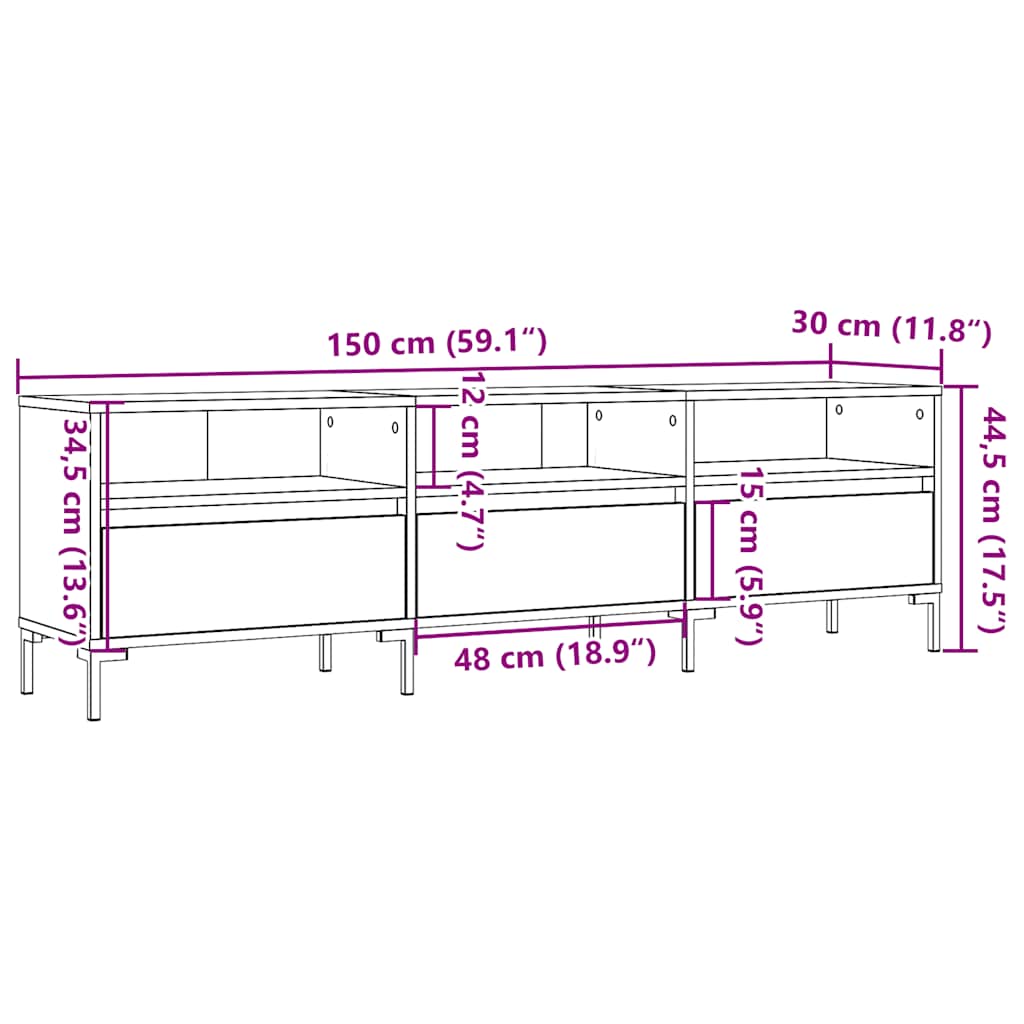 TV cabinet, wood, 150x30x44.5cm, wood