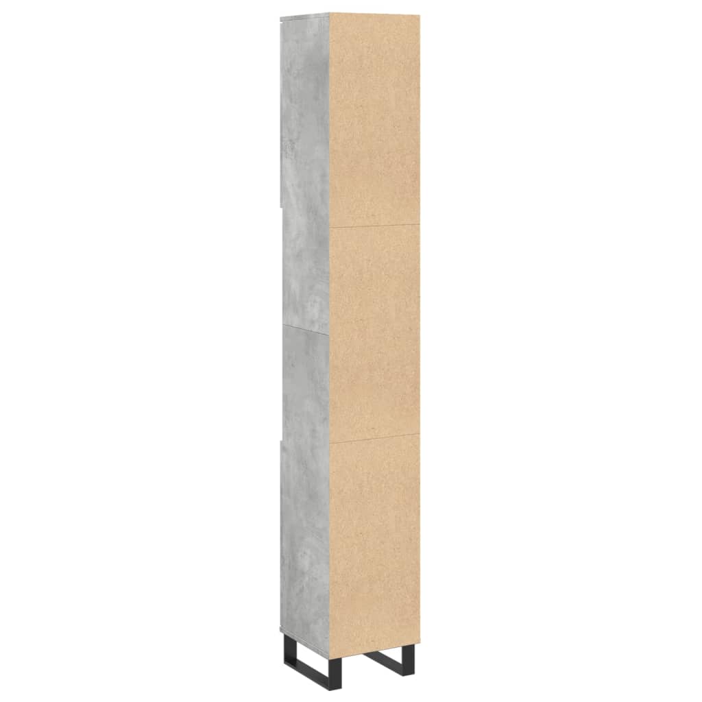 Bathroom cabinet, concrete grey, 30x30x190cm, wood
