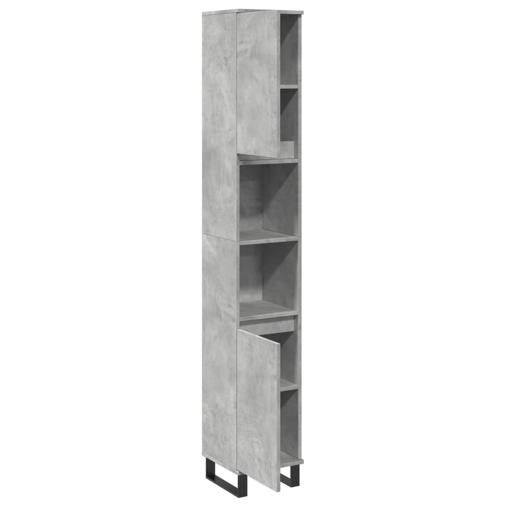 Bathroom cabinet, concrete grey, 30x30x190cm, wood